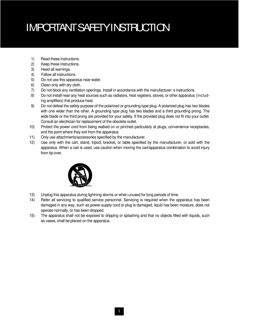 Samsung SAM-14MV manual Important Safety Instruction 