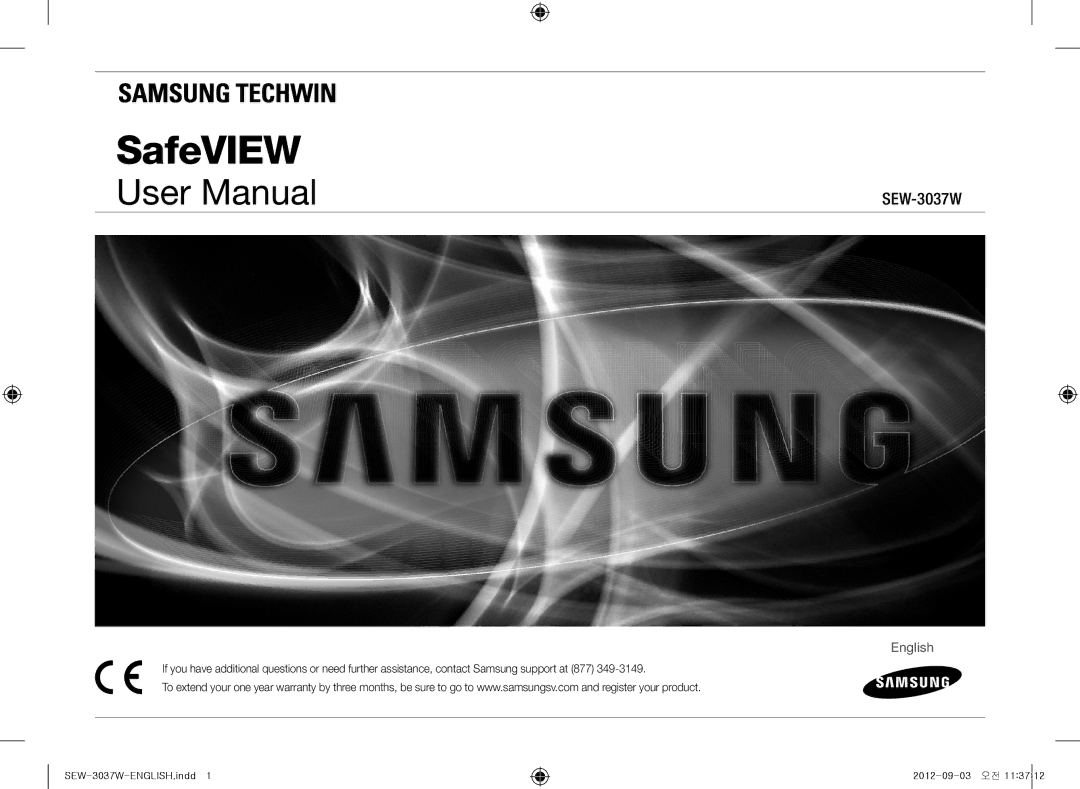 Samsung sew-3037w, samsung techwin warranty SafeVIEW, English 