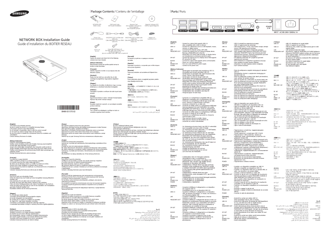 Samsung SBB-D32AX2/EN, SBB-D32AV2/EN, SBB-Q32AV4/EN manual Package Contents / Contenu de l’emballage Ports / Ports 