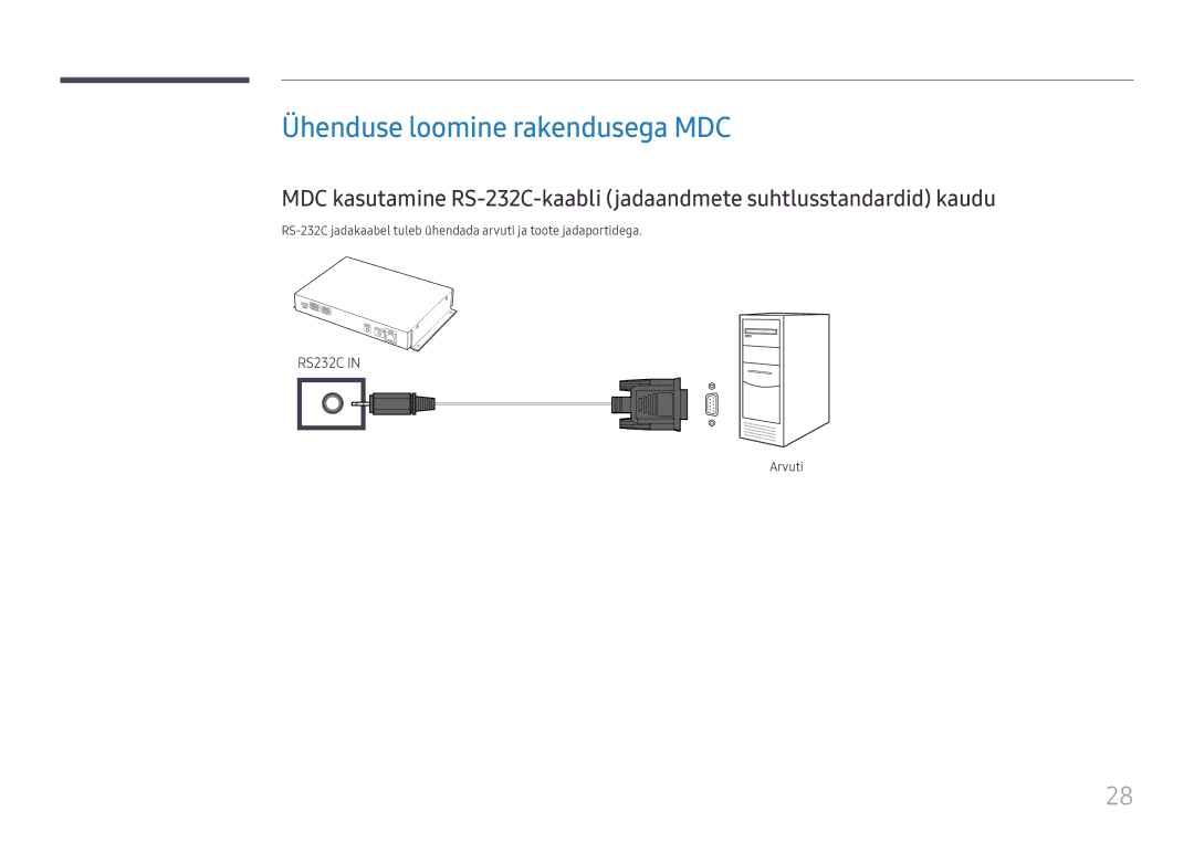 Samsung SBB-MT12EA/EN manual Ühenduse loomine rakendusega MDC, Arvuti 