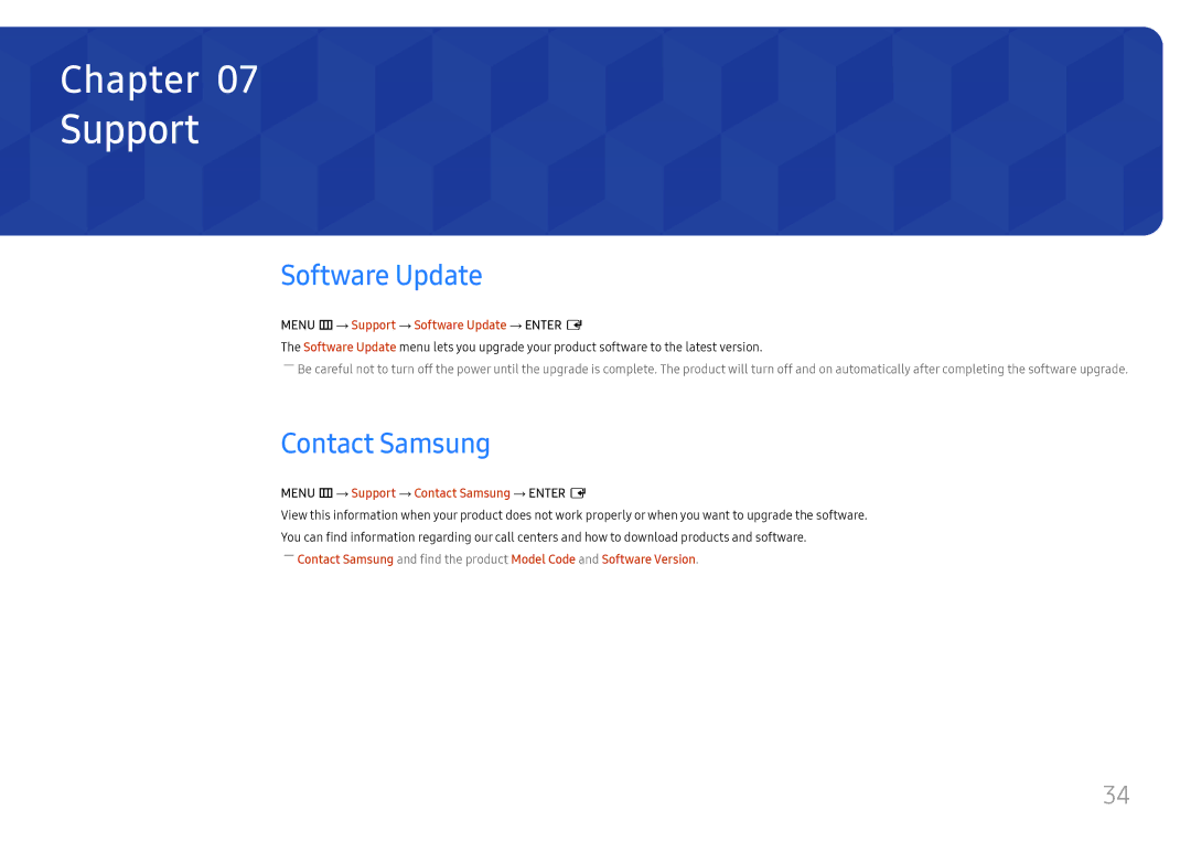 Samsung SBB-MT12EA/EN manual Support, Software Update, Contact Samsung 