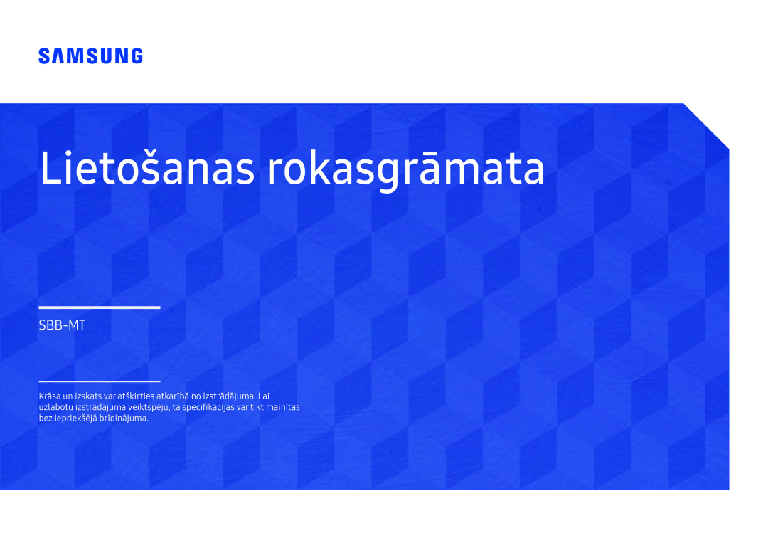 Samsung SBB-MT12EA/EN manual Lietošanas rokasgrāmata 