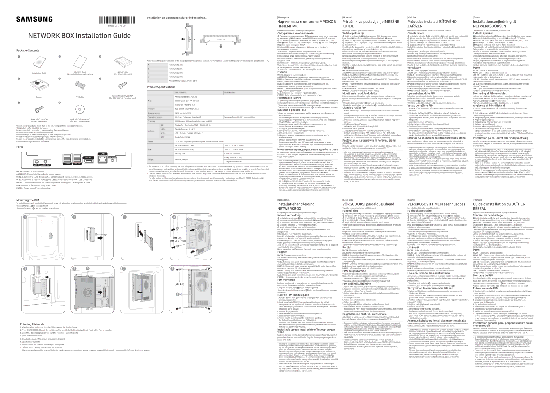 Samsung SBB-PB64HV4/EN manual Наръчник за монтаж на Мрежов Приемник, Priručnik za postavljanje Mrežne Kutije 