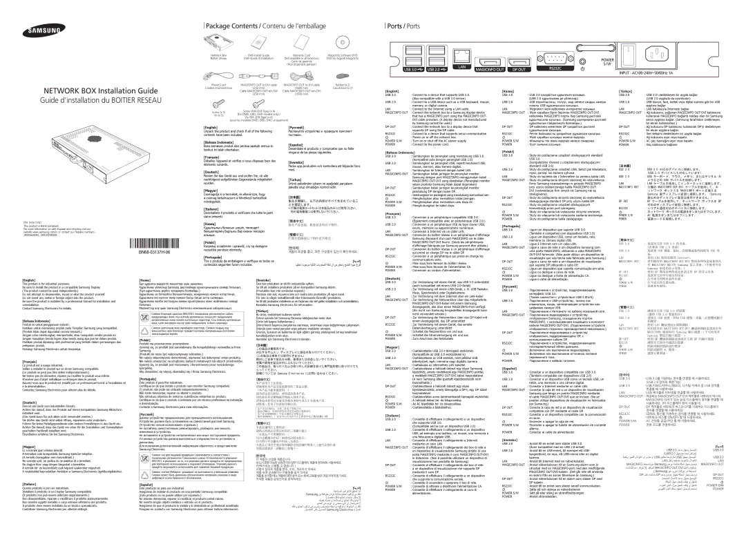 Samsung SBB-E32CV4/EN, SBB-Q32CX4/EN, SBB-F32CV4/EN manual Package Contents / Contenu de l’emballage Ports / Ports 