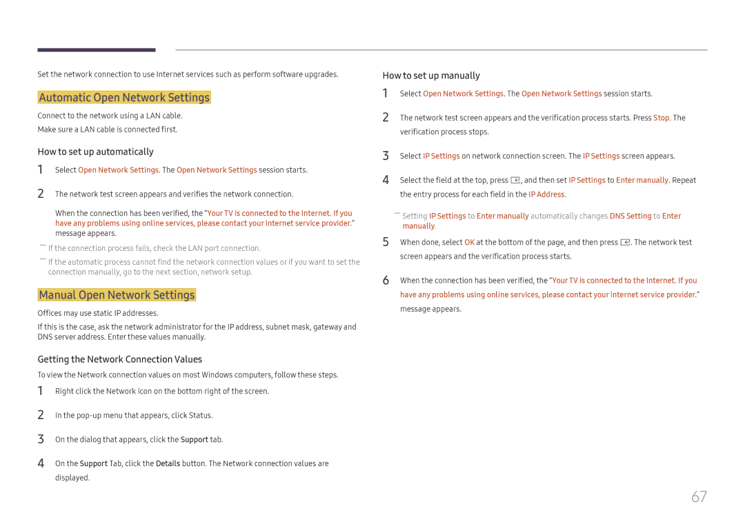 Samsung LH025IFHTAS/EN, SBB-SNOWH3U/EN manual Automatic Open Network Settings, Manual Open Network Settings, Manually 