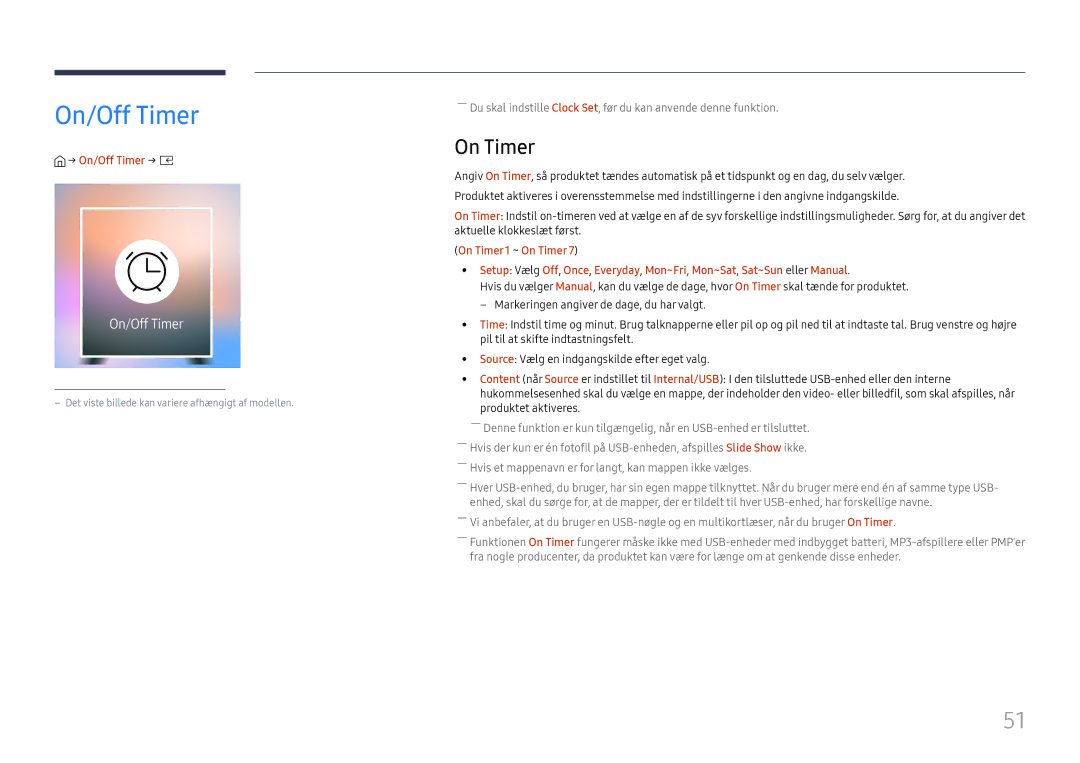 Samsung LH025IFHTAS/EN, SBB-SNOWH3U/EN, LH025IFHSAS/EN, LH015IFHTAS/EN, LH015IFHSAS/EN manual On Timer, → On/Off Timer → E 