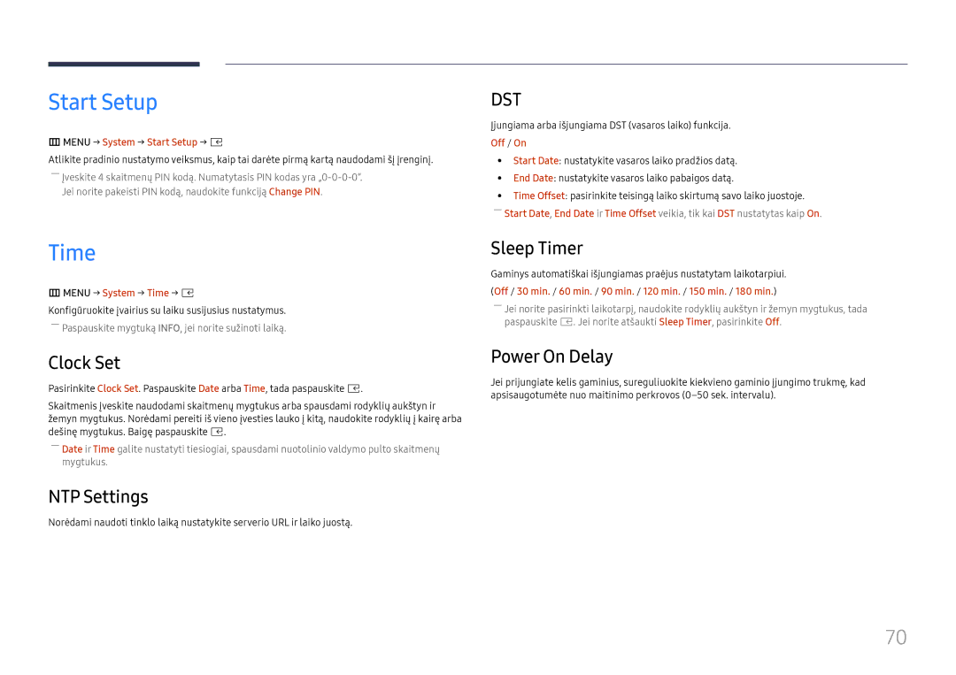 Samsung SBB-SNOWH3U/EN, LH025IFHSAS/EN manual Start Setup, Time 