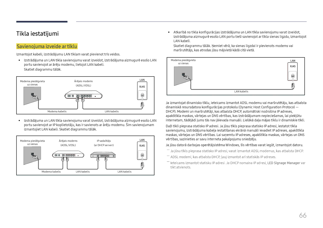 Samsung SBB-SNOWH3U/EN, LH025IFHSAS/EN manual Tīkla iestatījumi, Savienojuma izveide ar tīklu 