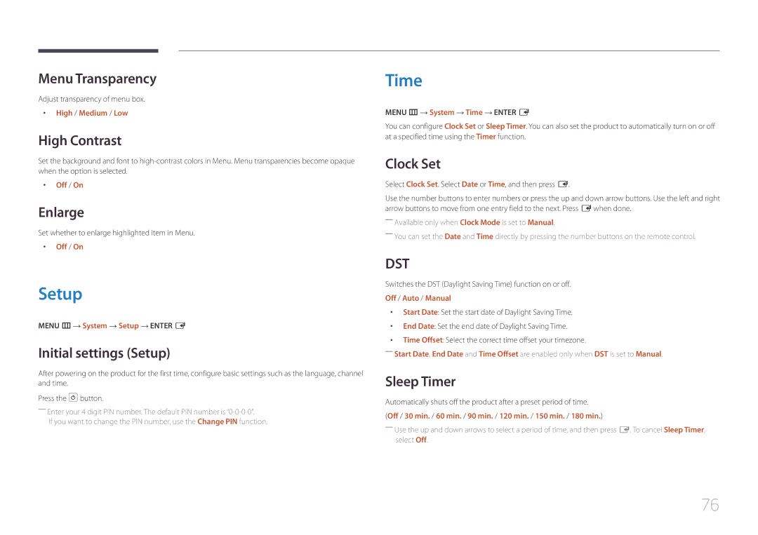 Samsung SBB-SS08EL1/EN, SBB-SS08EL1/XY manual Setup, Time 