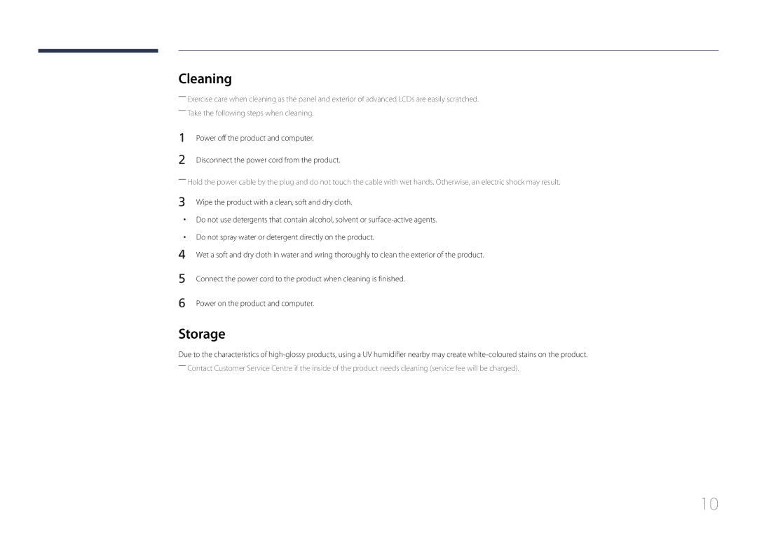 Samsung SBB-SS08EL1/EN, SBB-SS08EL1/XY manual Cleaning, Storage 