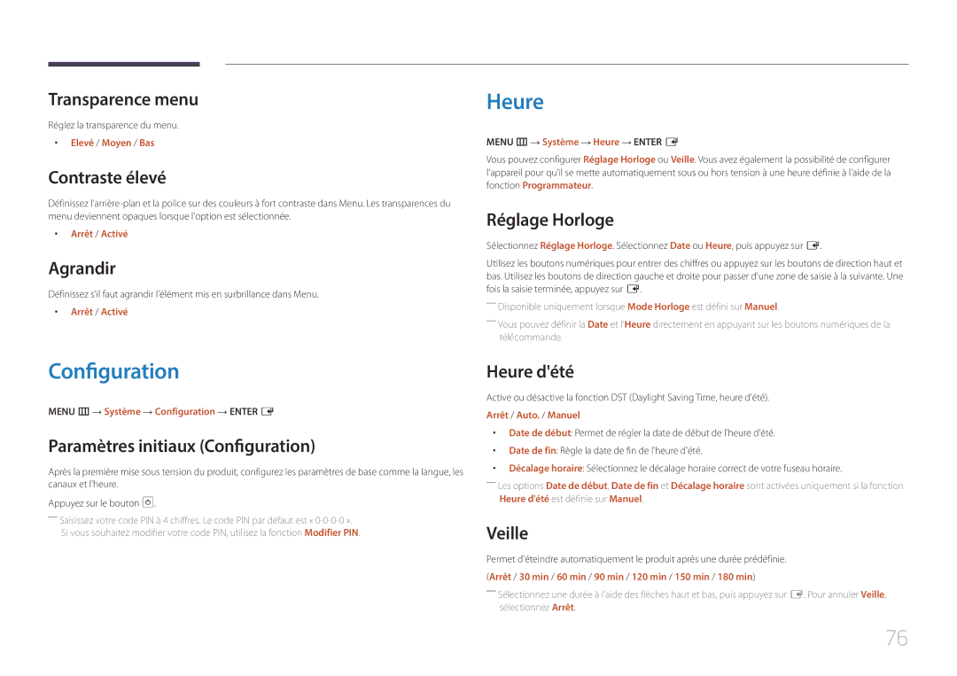 Samsung SBB-SS08EL1/EN manual Heure, Configuration 