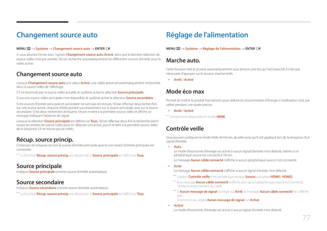 Samsung SBB-SS08EL1/EN manual Changement source auto 