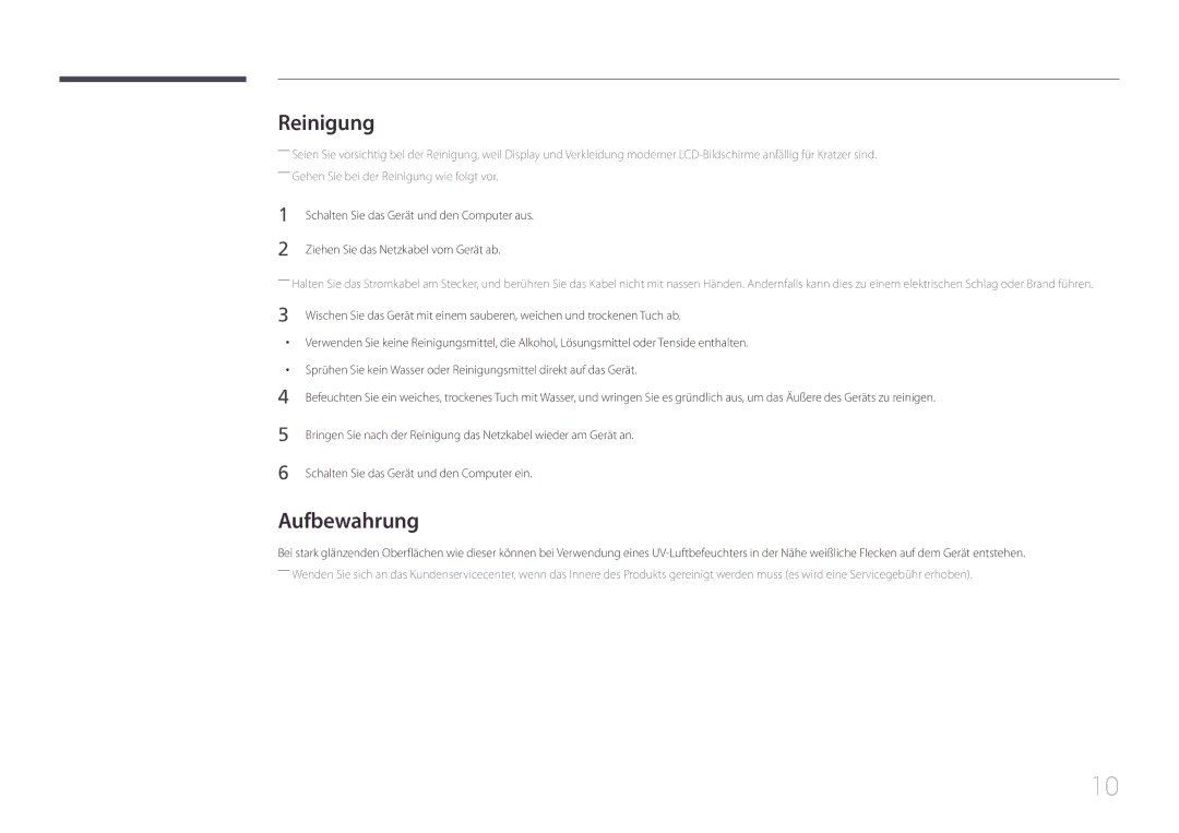 Samsung SBB-SS08EL1/EN manual Reinigung, Aufbewahrung, Schalten Sie das Gerät und den Computer ein 