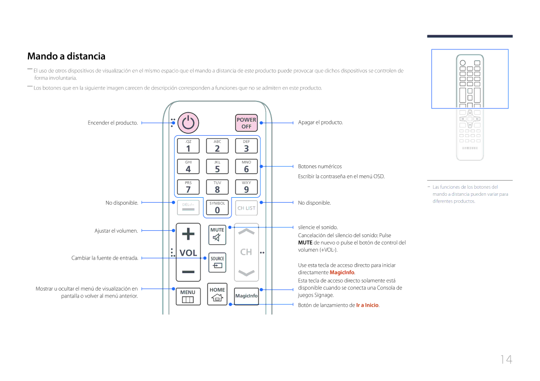 Samsung SBB-SS08EL1/EN manual Mando a distancia, Vol 