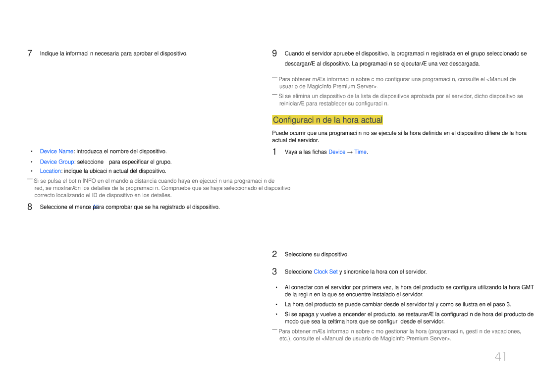 Samsung SBB-SS08EL1/EN manual Configuración de la hora actual 