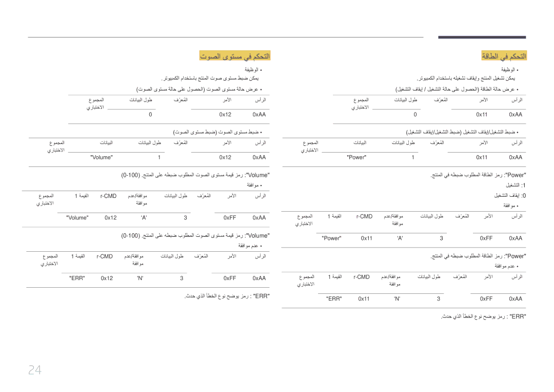 Samsung SBB-SS08EL1/EN manual توصلا ىوتسم يف مكحتلا, ةقاطلا يف مكحتلا 