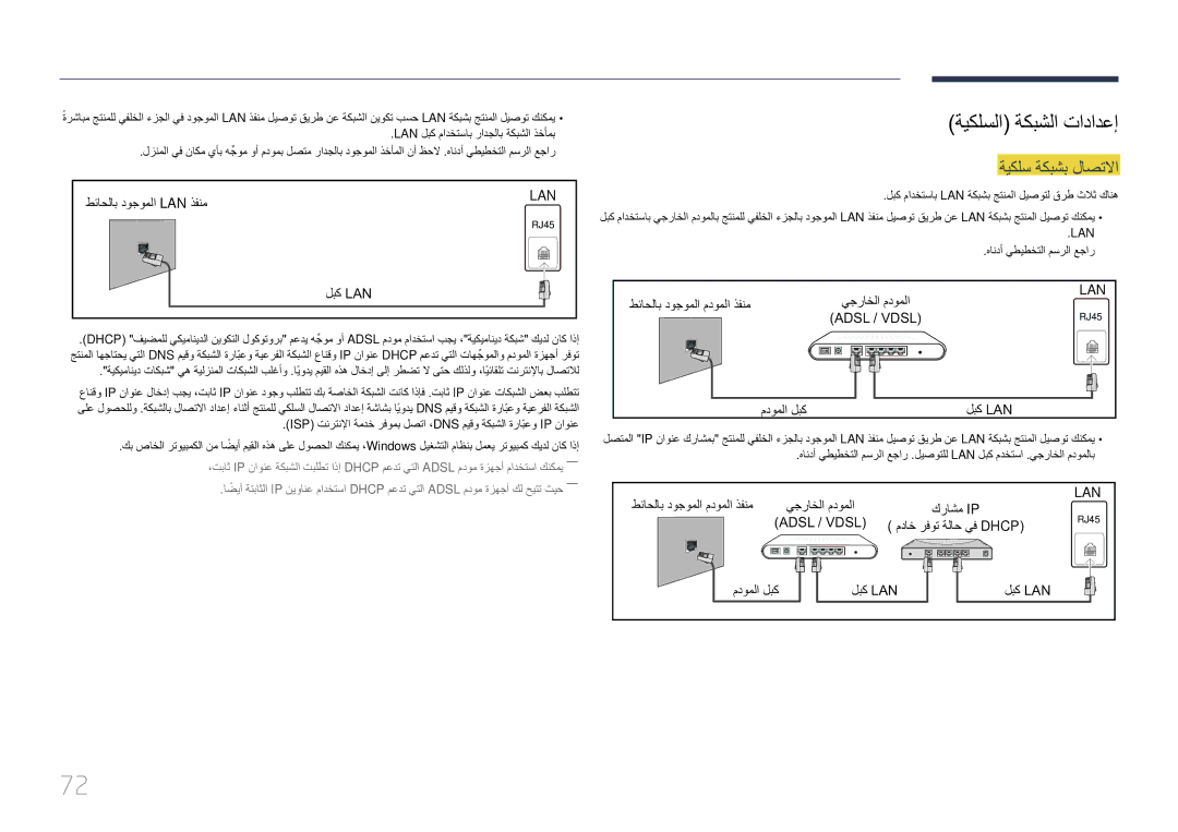 Samsung SBB-SS08EL1/EN manual ةيكلسلا ةكبشلا تادادعإ, ةيكلس ةكبشب لاصتلاا 