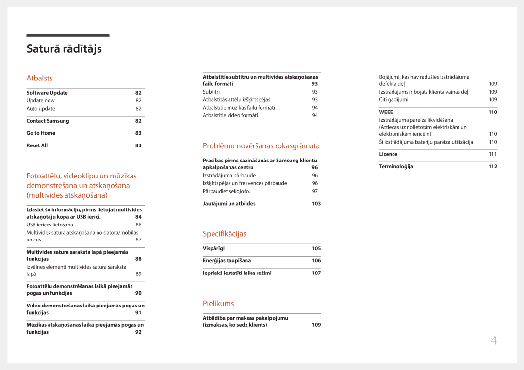 Samsung SBB-SS08EL1/EN manual Atbalsts 