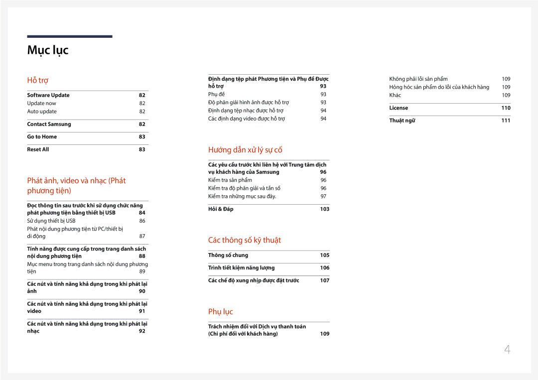 Samsung SBB-SS08EL1/XY manual Hỗ trợ 