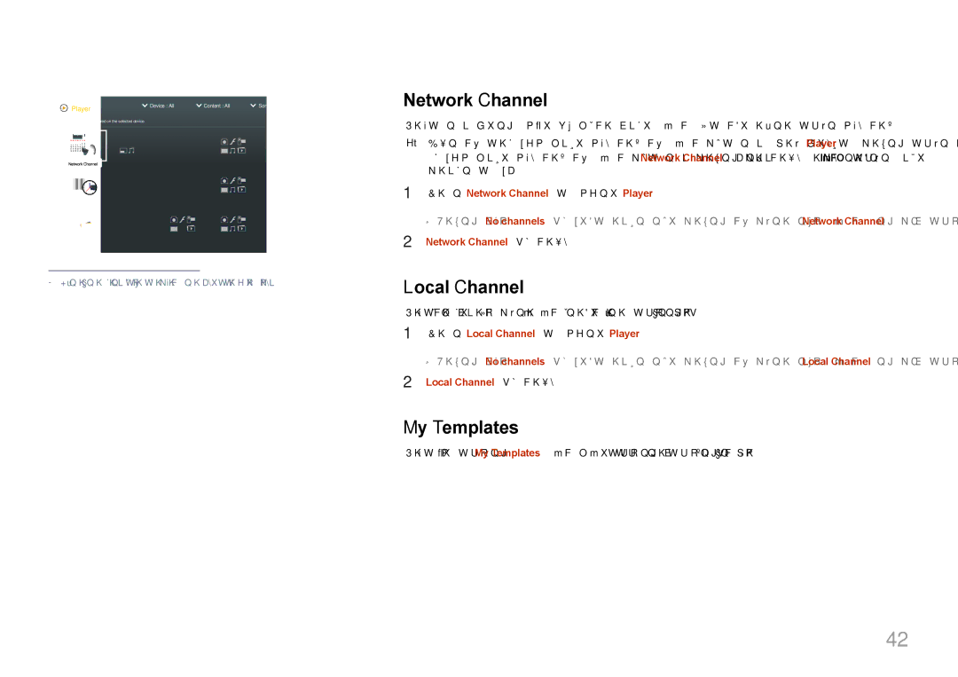 Samsung SBB-SS08EL1/XY manual Network Channel, Local Channel, My Templates 