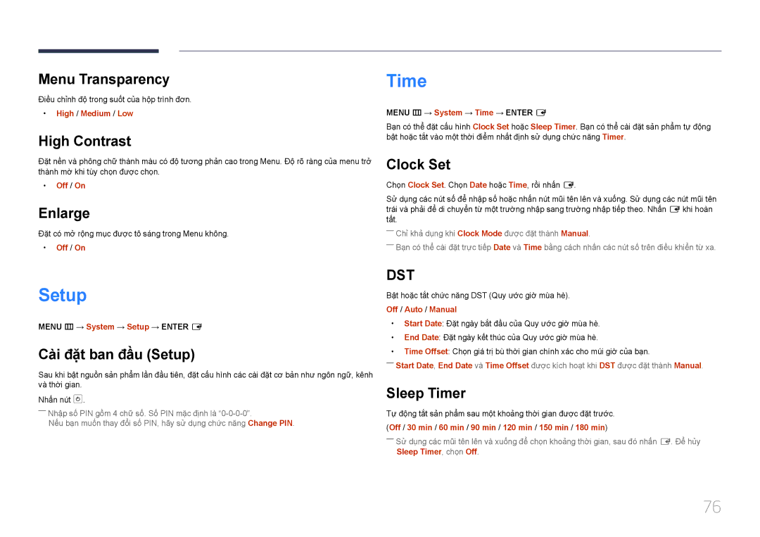 Samsung SBB-SS08EL1/XY manual Time, Setup 