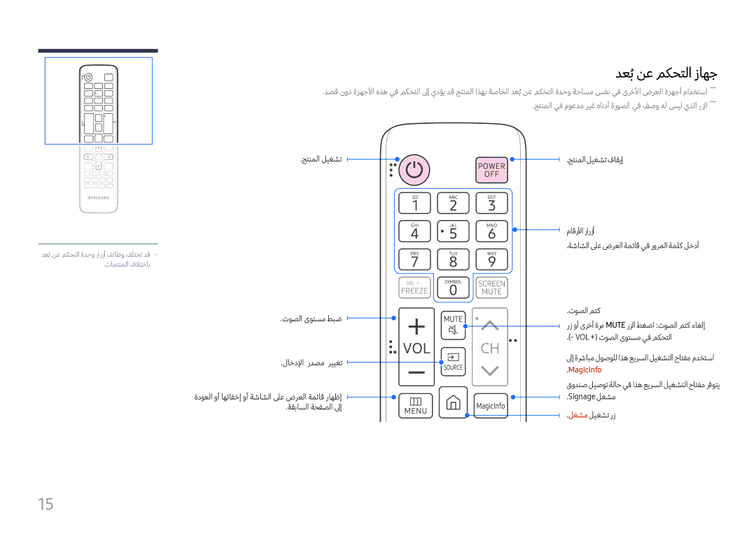 Samsung SBB-SS08FL1/NG, SBB-SS08FL1/EN manual دعبُنع مكحتلا زاهج 