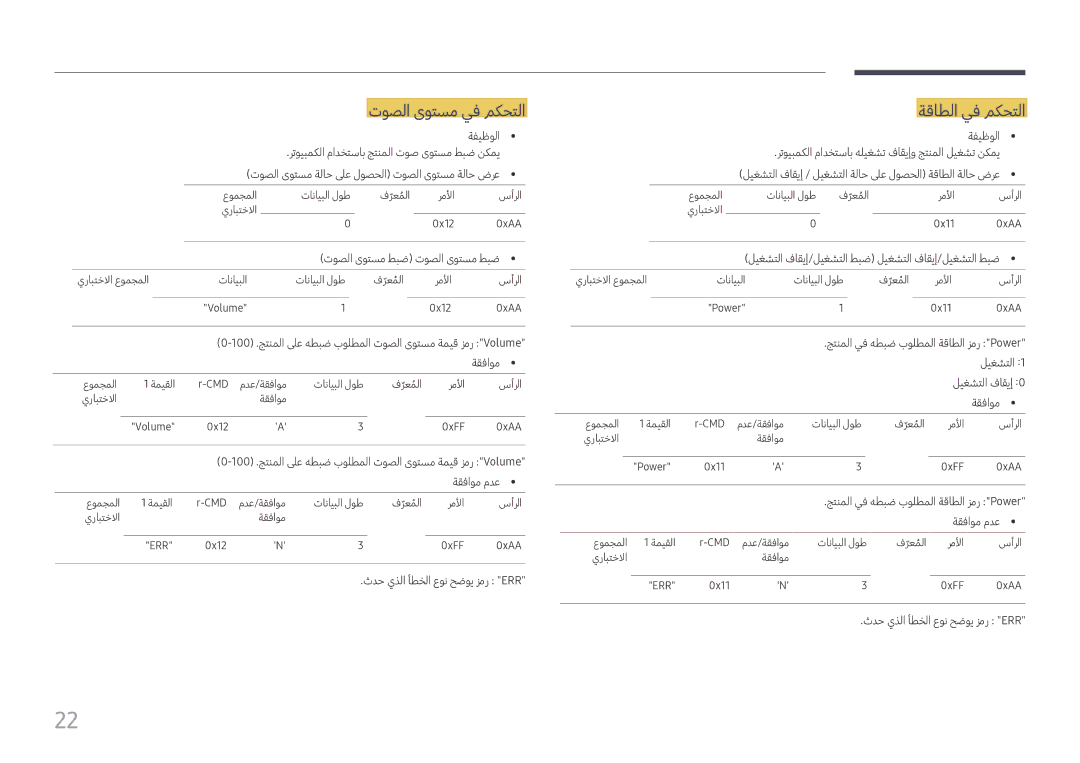 Samsung SBB-SS08FL1/EN, SBB-SS08FL1/NG manual توصلا ىوتسم يف مكحتلا, ةقاطلا يف مكحتلا 