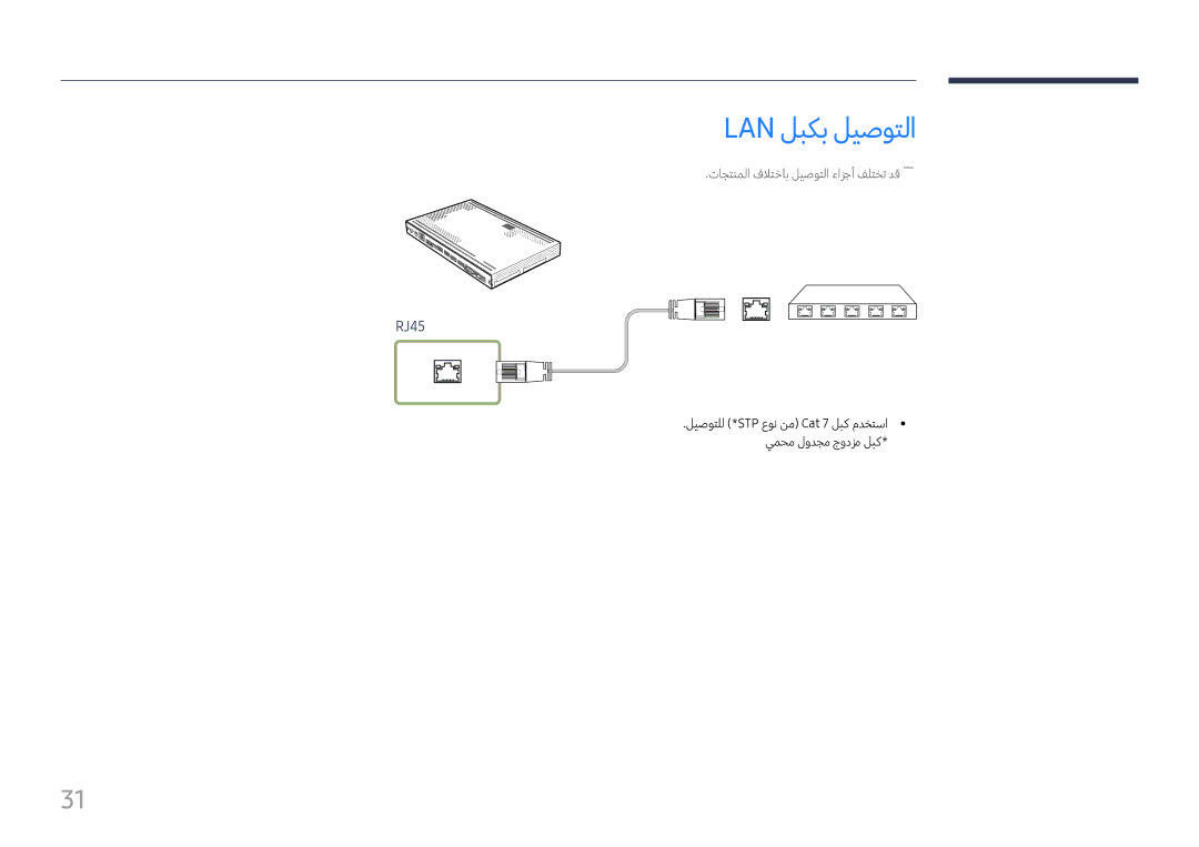 Samsung SBB-SS08FL1/NG, SBB-SS08FL1/EN manual Lan لبكب ليصوتلا, RJ45 