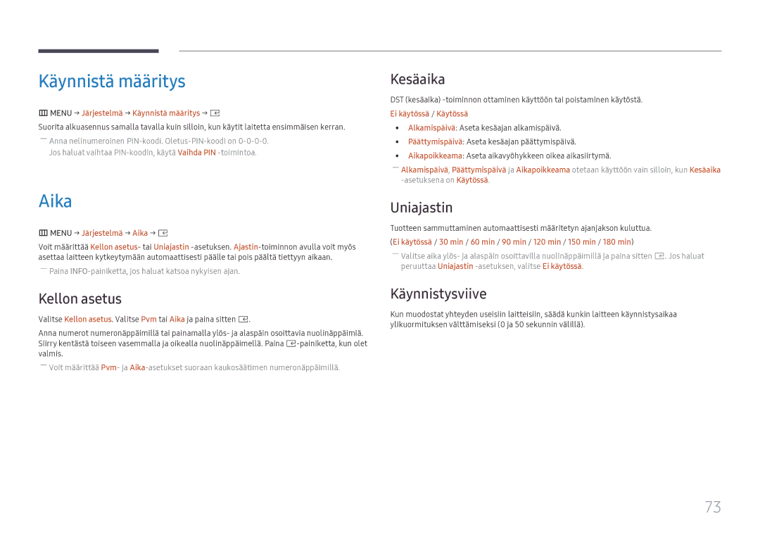 Samsung SBB-SS08FL1/EN manual Käynnistä määritys, Aika 