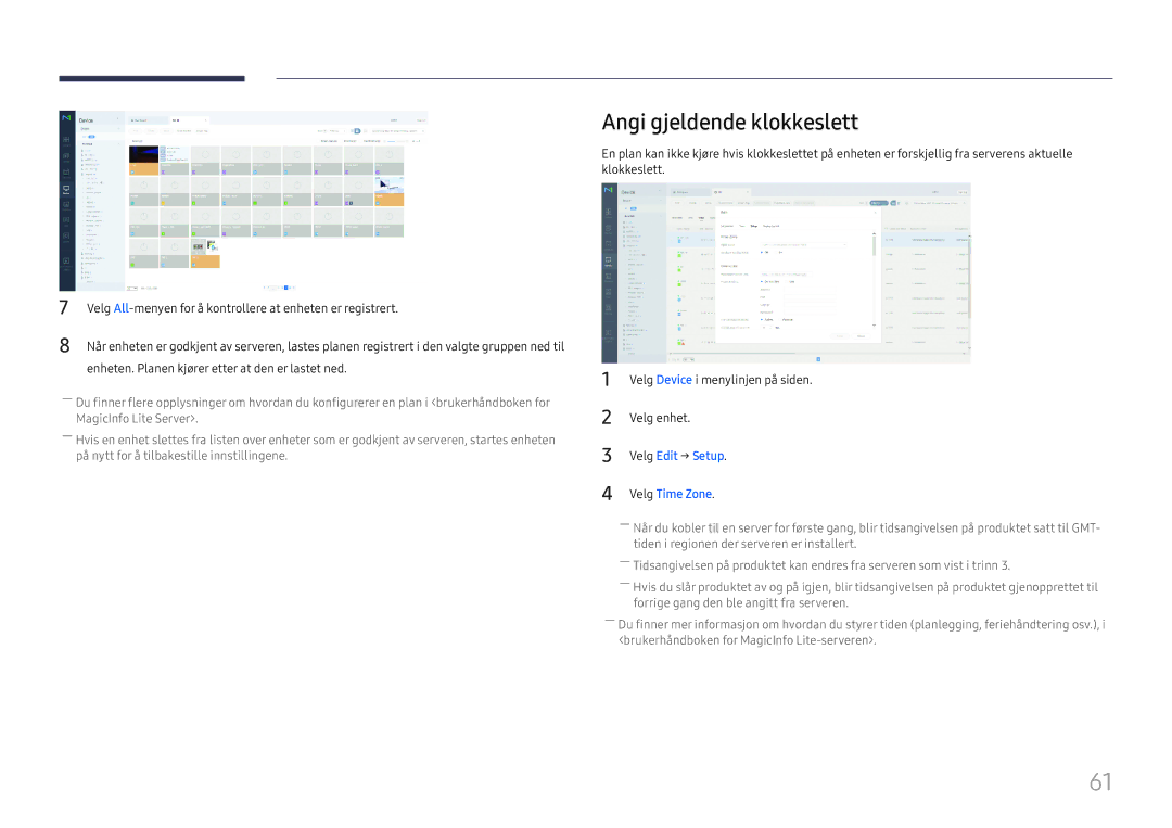 Samsung SBB-SS08FL1/EN Angi gjeldende klokkeslett, Velg All-menyen for å kontrollere at enheten er registrert, Velg enhet 