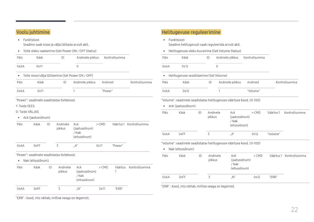 Samsung SBB-SS08FL1/EN manual Voolu juhtimine, Helitugevuse reguleerimine 