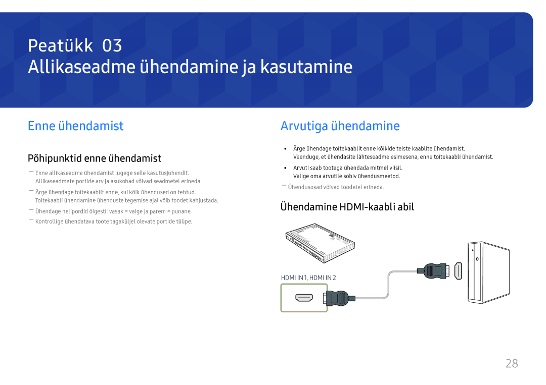 Samsung SBB-SS08FL1/EN manual Allikaseadme ühendamine ja kasutamine, Enne ühendamist, Arvutiga ühendamine 