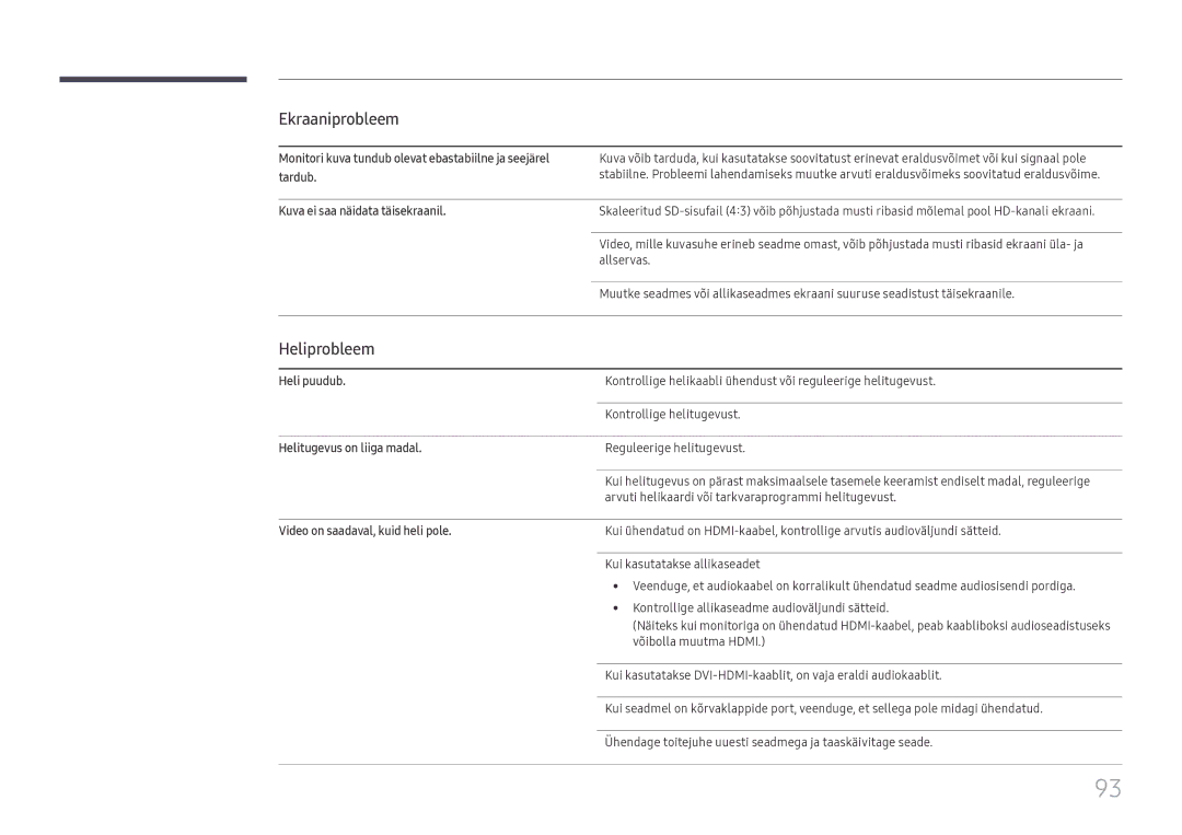 Samsung SBB-SS08FL1/EN manual Heliprobleem 