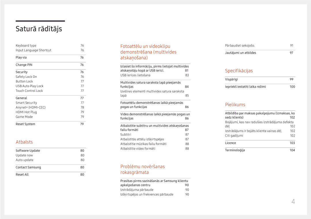 Samsung SBB-SS08FL1/EN manual Atbalsts 