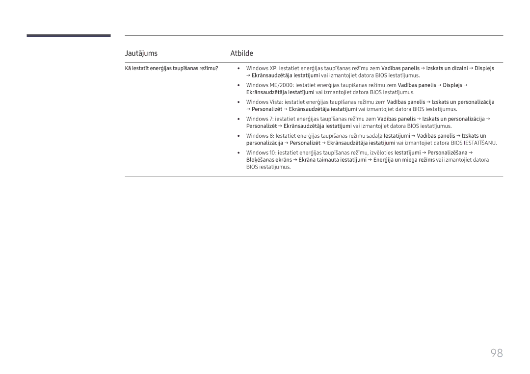 Samsung SBB-SS08FL1/EN manual Bios iestatījumus 