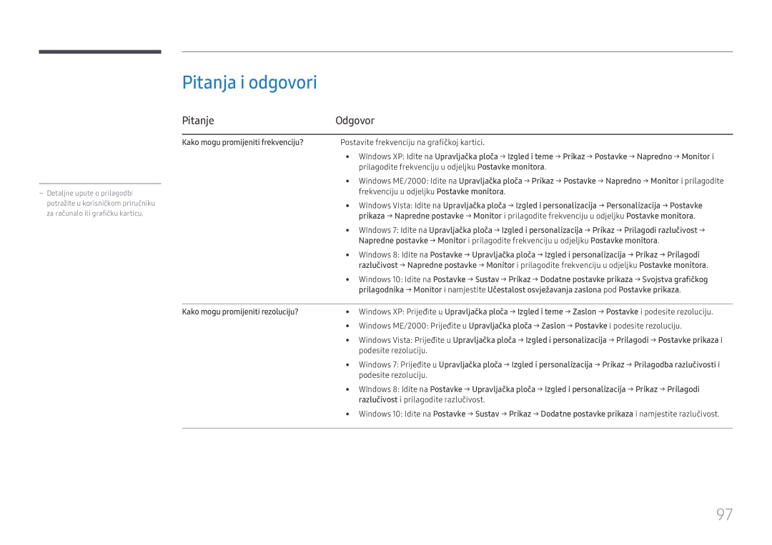 Samsung SBB-SS08FL1/EN manual Pitanja i odgovori, Pitanje Odgovor, Kako mogu promijeniti frekvenciju? 