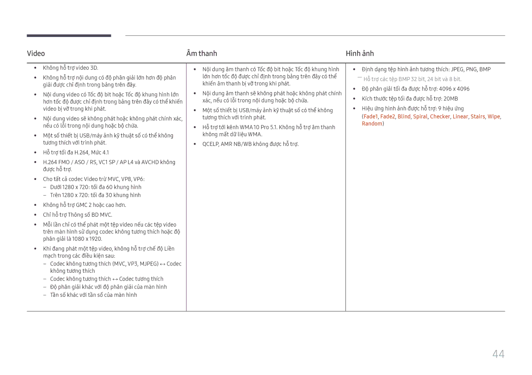 Samsung SBB-SS08FL1/XY manual Video Âm thanh, Hình ảnh 