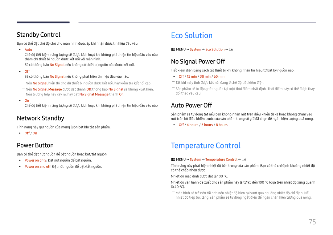 Samsung SBB-SS08FL1/XY manual Eco Solution, Temperature Control 