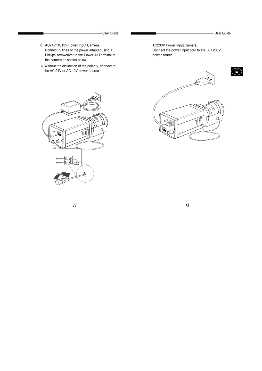 Samsung SBC-300AP, SBC-330AP, SBC-301AP, SBC-330AN, SBC-331AP/XEV manual DC12V 