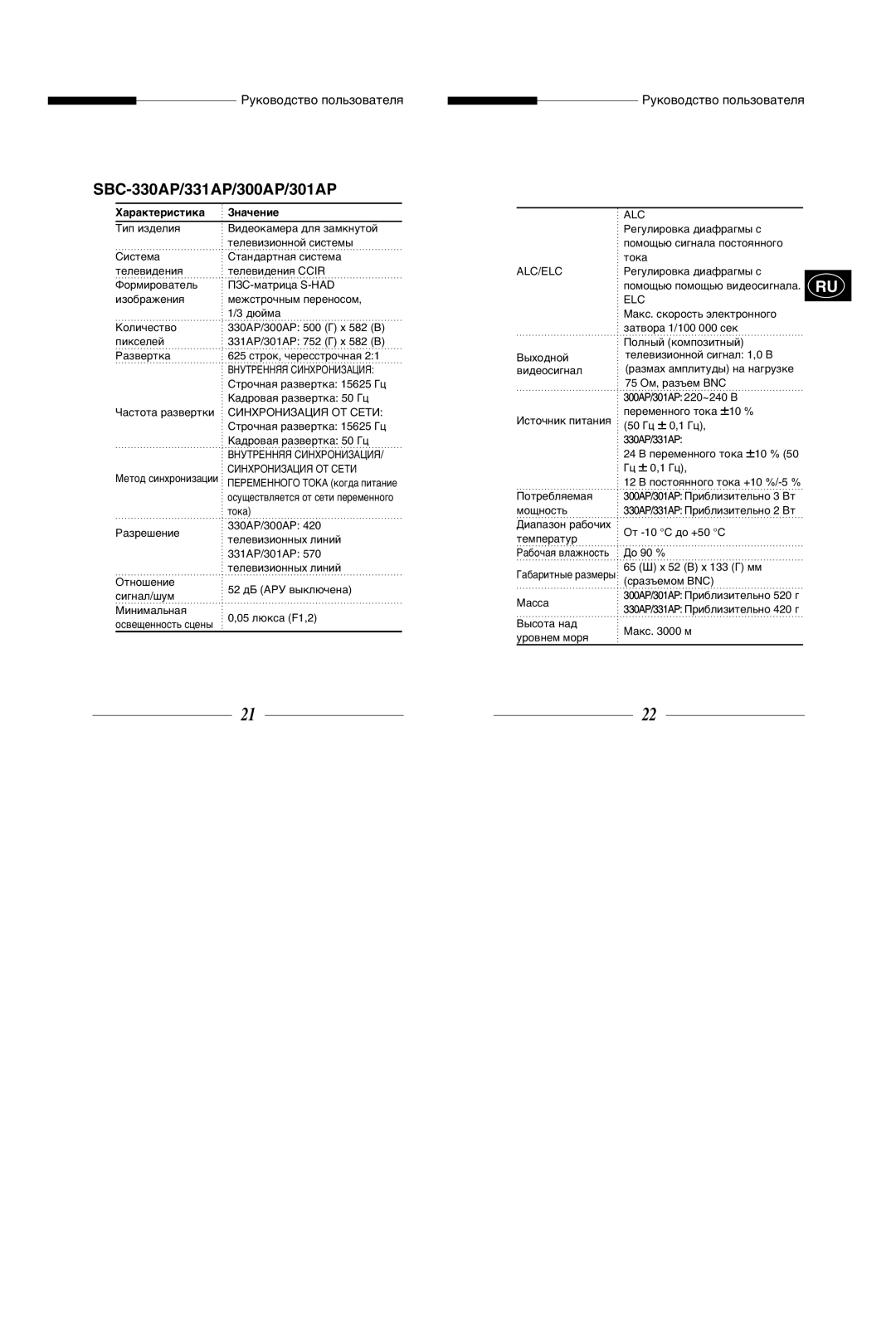 Samsung SBC-331AP/XEV manual SBC-330AP/331AP/300AP/301AP 