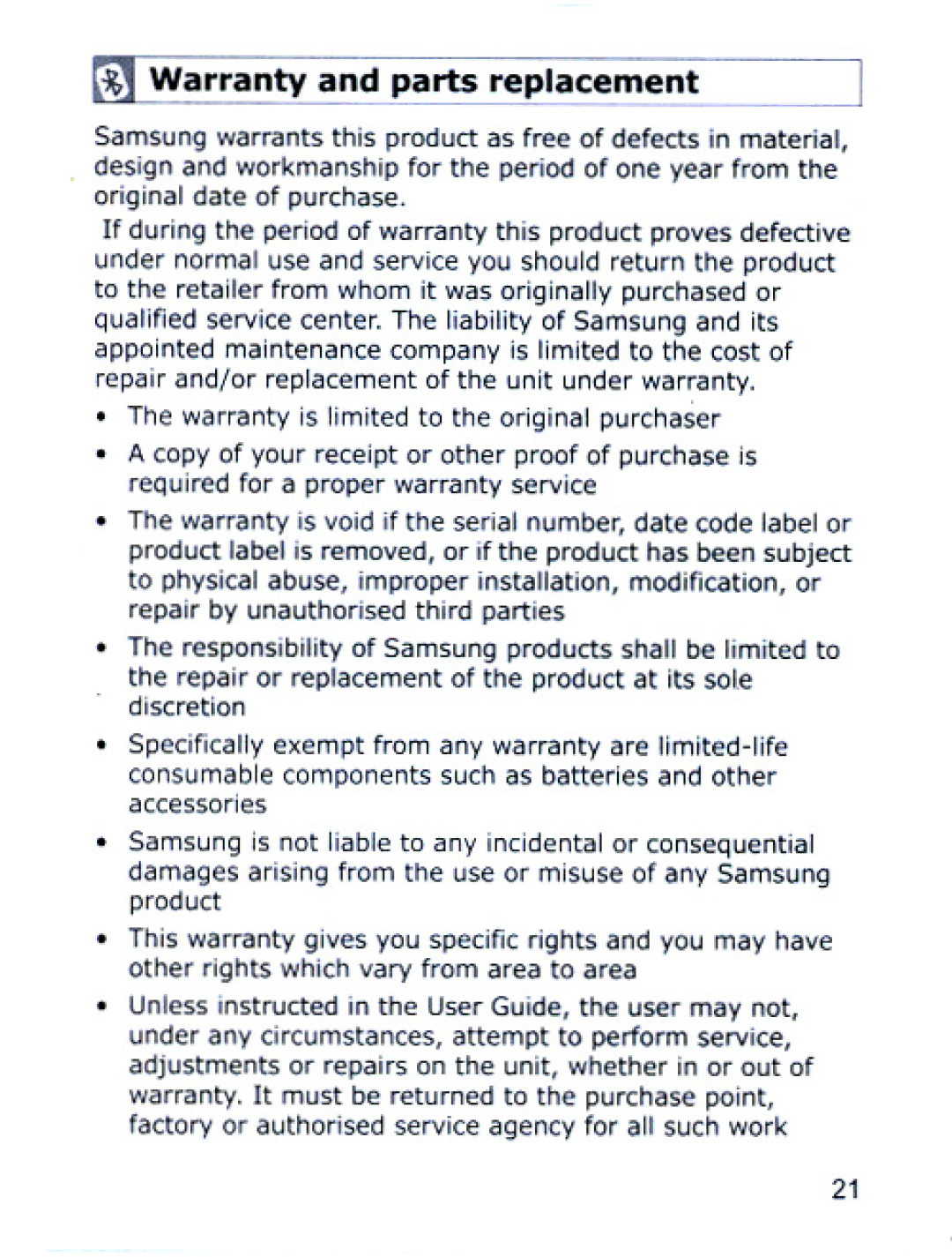 Samsung SBH170 manual 