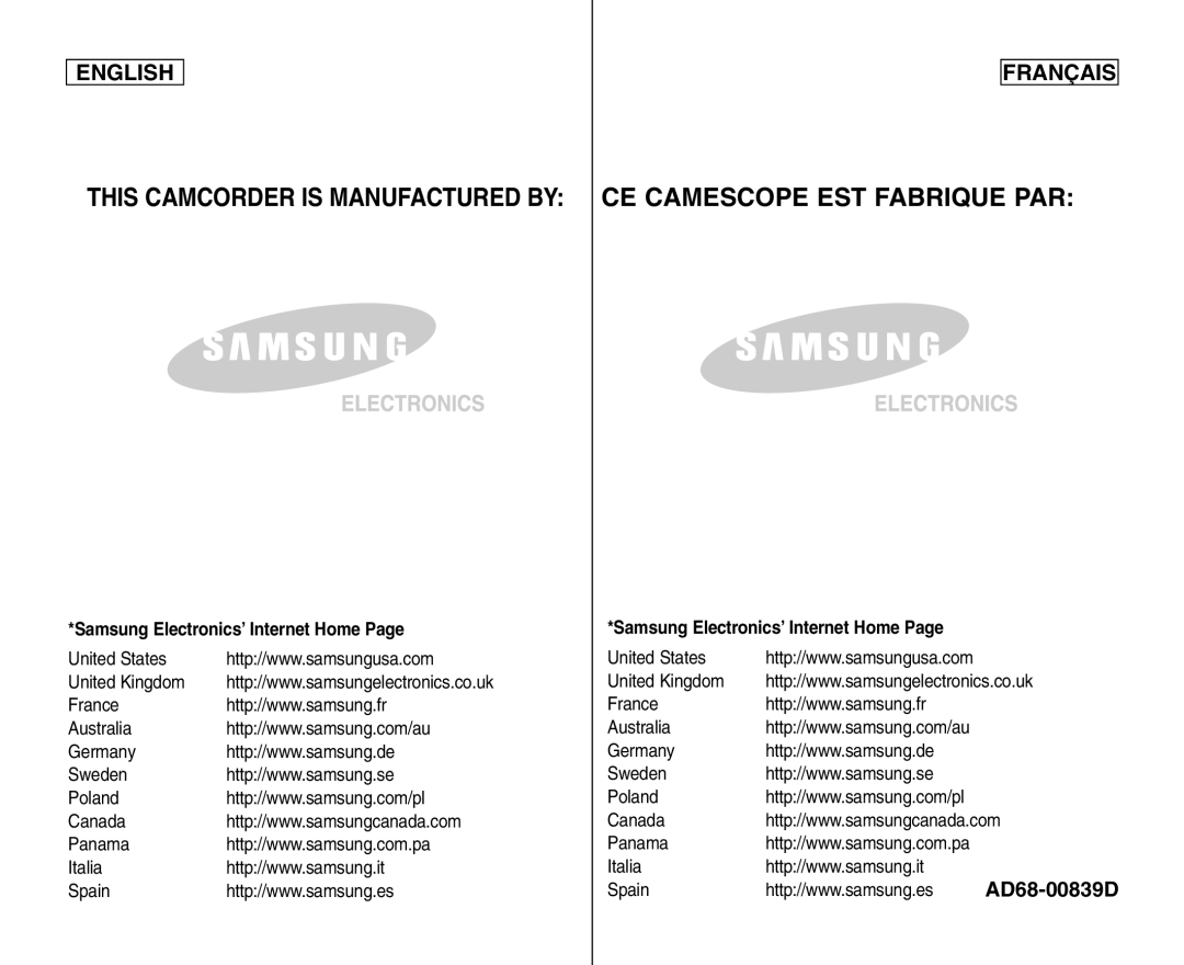 Samsung SC- D354 manuel dutilisation Samsung Electronics’ Internet Home, Spain 