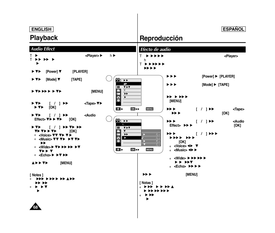 Samsung SC- D375(H) manual Audio Effect, Efecto de audio 