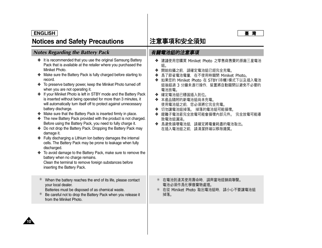 Samsung SC- MS10, SC- MS11, SC- MS15 manual Record, When you are not operating it, Battery discharge, Damage it 