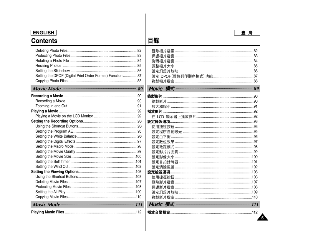 Samsung SC- MS10, SC- MS11, SC- MS15 manual Movie Mode, Music Mode 