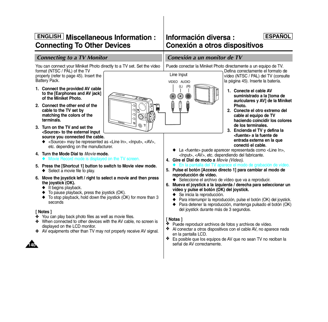 Samsung MS15(S/BL/R), SC- MS10(S/BL/R) Connecting to a TV Monitor, Select a movie file to play, Se inicia la reproducción 