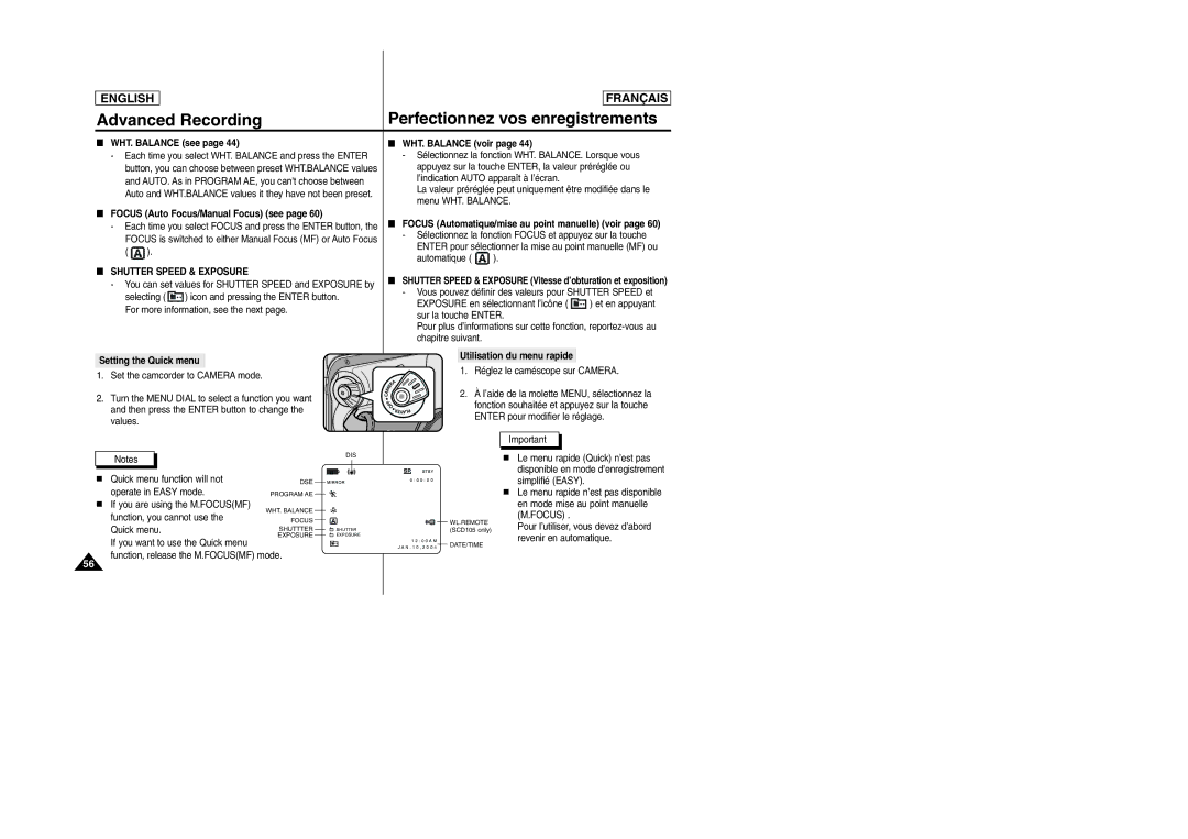 Samsung SC-D103 manual Shutter Speed & Exposure 