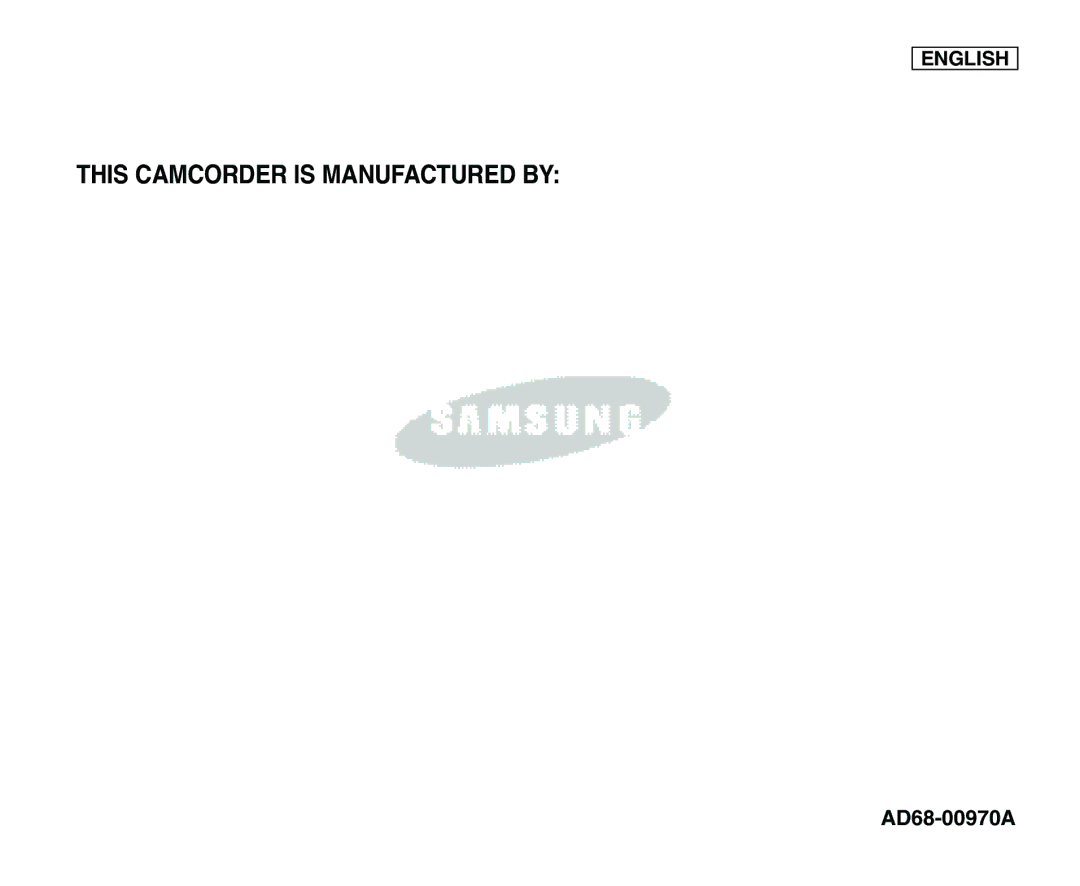 Samsung SC-D365, SC-D363 manual AD68-00970A 