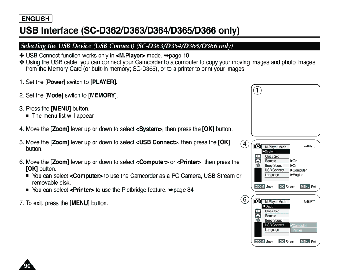 Samsung SC-D363, SC-D365 manual Button, Removable disk 