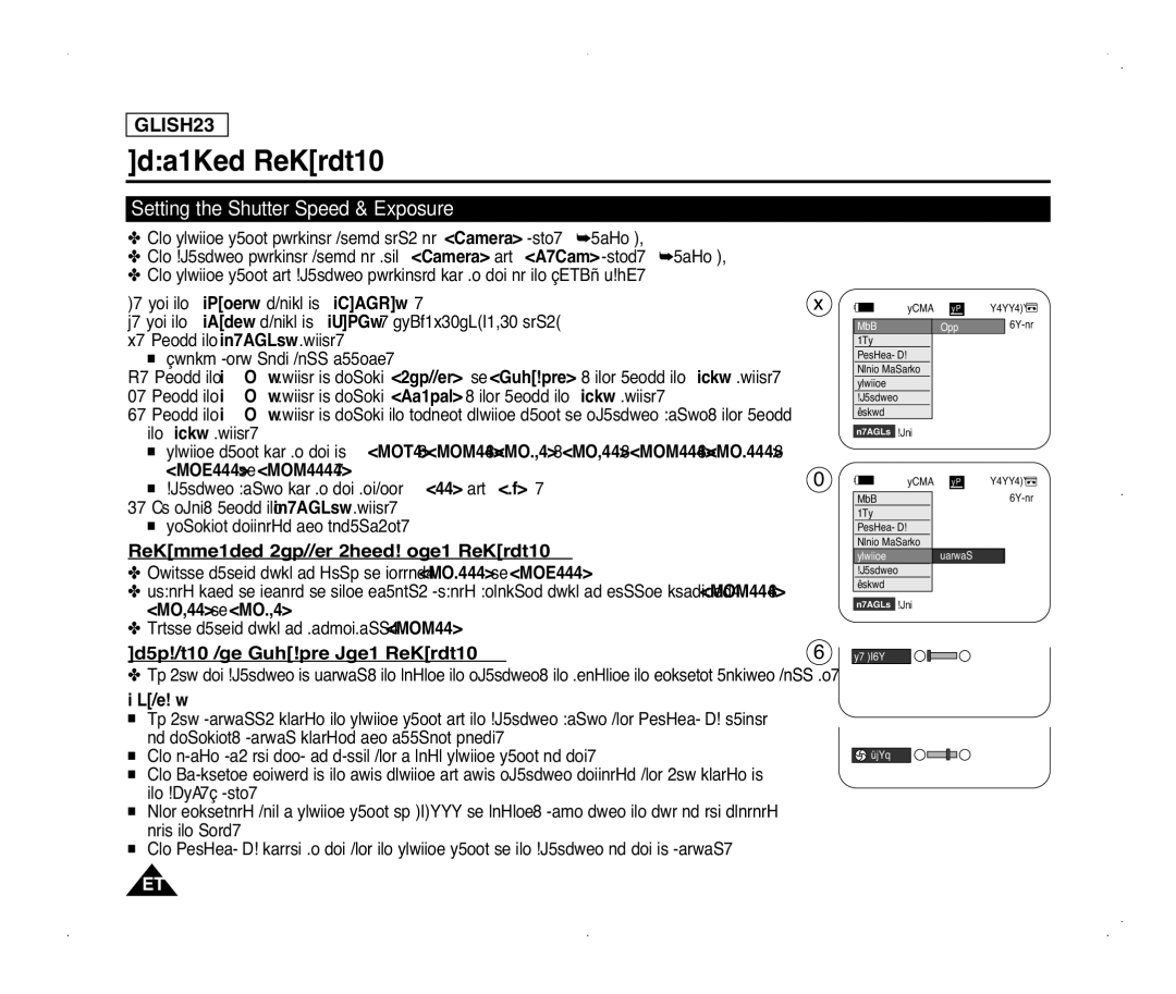 Samsung SC-D375(H), SC-D371, SC-D975 manual Recommended Shutter Speeds when Recording, Adjusting the Exposure When Recording 